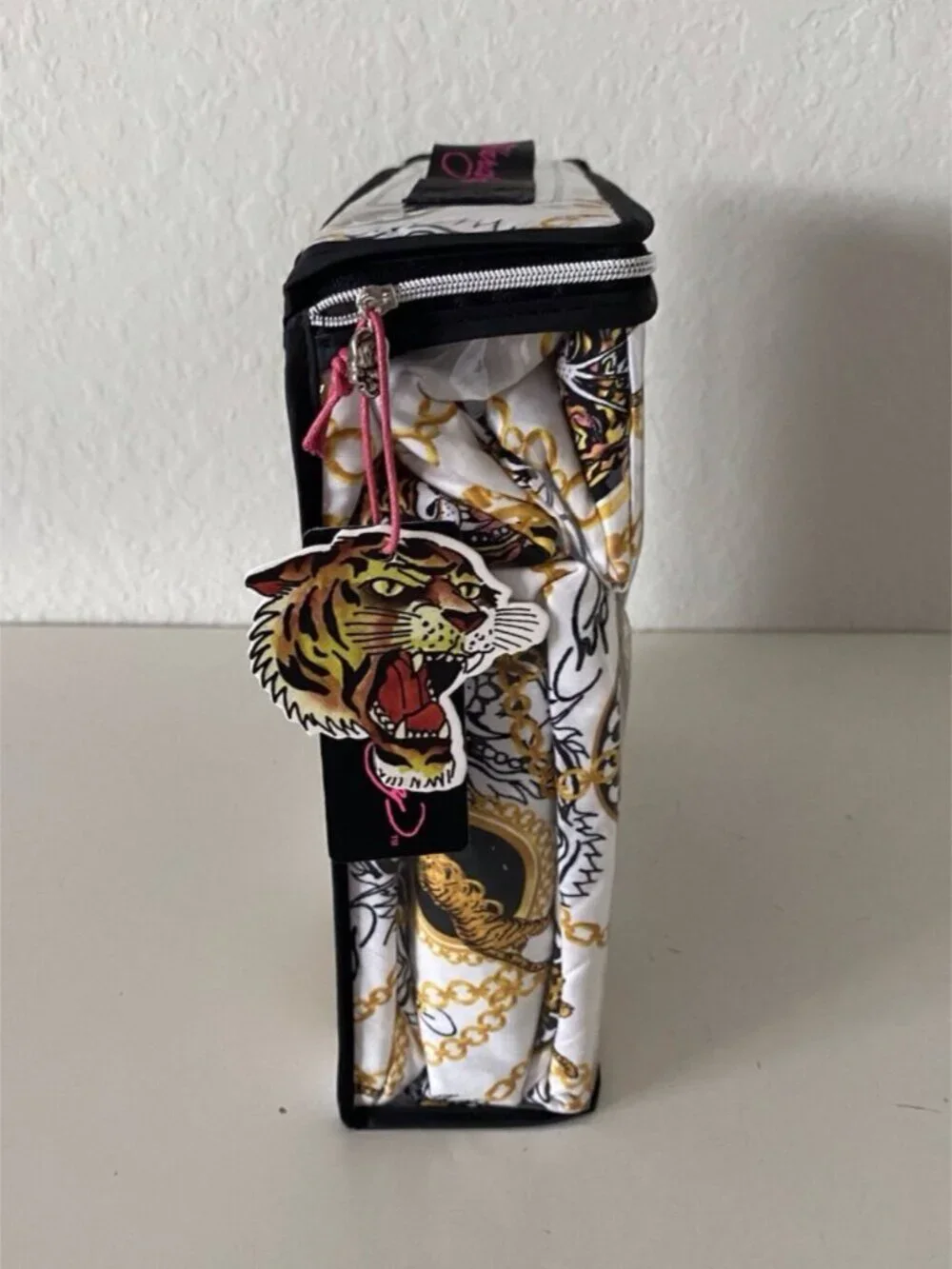 6 Piece Ed Hardy KING Size Sheet Set Americana Asian Tattoo Tiger Print White